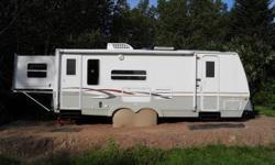 For sale is our Keystone Travel trailer 25 RSS with 2 slide outs, queen bed,
2 front bunk beds or garage whichever you choose, dinette and folding sofa. (New installed solar power package with 260 watts and 2 strong batteries to provide you with 115V on
