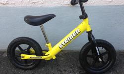 Our daughter went straight from the Strider bike to a riding a bike with no training wheels. Excellent for balance and transitioning to bikes. Bike was used for 3 summers and is very user friendly and durable.
Adjustable seat height. Bike does have a