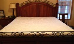 I bought the headboard and footboard three years ago from Sims. The regular price was $7,000.00. Solid wood. Weighs a ton.
Bought the king size boxspring and mattress five years ago from Sims. Regular price was $ 1,800.00
Total regular price for both was