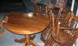 Have for sale 1 kitchen table with two inserts and 6 chairs.  Solid wood, excellent condition.  Asking $250.00.  Call (705) 944-5445