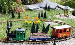 This LGB Disney Train Adventure Start Set and Game is an extraordinary railroad adventure for train and game lovers of all ages. The train includes a steam locomotive, an open sightseeing car for carrying your favorite Disney characters, including Mickey,