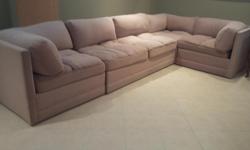 Comfy large L shaped Taupe tone fabric couch (non-smoker)
pull out bed
great condition
139"L1 x 72"L2 x 38W x 29H