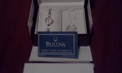 ladies bulova watch and necklace
 
 asking $150.00 OBO email or skype me
 
  approximate value is $350.00