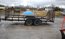16 ft. landscapers trailer, dual axle, electric brakes, new deck, new fenders, two new tires and recently certified.