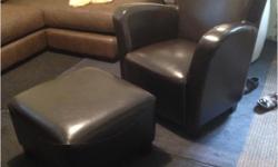 VERY COMFORTABLE SEATING
Dark Brown
Excellent condition
Chair was 499 and ottoman 299 +tx