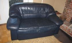 Older dark blue set of love seat and couch. Worn but in good condition. Andy