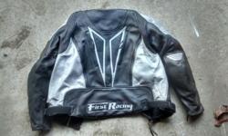 Second hand leather motorcycle jacket. Great condition, hardly worn. Size large. Will trade for smaller jacket (small)