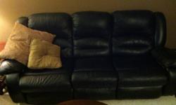 i have a black leather couch and love seat, both are recliners and in good condition.   if interested please contact me at 227-2075