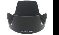 HB-35 HB35 Lens Hood for Nikon AF-S VR 18-200mm US
- High Quality Non-OEM HB-35 Replacement
- For Nikon lens, .
- Bayonet Mount
- This hood provides a cost-effective solution to the problems caused by sun glare rain and wind-blown debris and is also