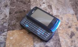 brand new cell phone with slide out qwerty keyboard and touch screen. had account with bell but switched provider and ended up with this phone thru warranty so its never been turned on. looks blue in pic because it still has plastic on it, it is black in