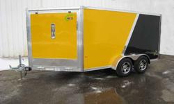 2012 ALL ALUMINUM SNOWMOBILE TRAILER
ONTARIO?S ONLY DISTRIBUTOR OF NEO TRAILERS
STANDARD FEATURES
- Drop down leg jack with grease nipple built in
- Screwless exterior panels
- Stainless steel center door latches on both doors
- NEVER Adjust brakes on all