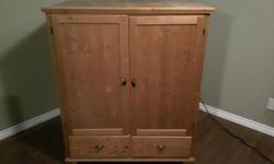 Like new TV centre with doors and drawers. Great storage!
24" deep
41" wide
53" high