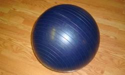 I have a Like New Blue Large Exercise Stability Balance Ball for sale! This is in excellent condition and would look great in your home or to give as a gift.
This retails for $30 in stores so this is a great deal.
Features:
* This ball measures