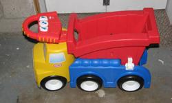 LOVE this toy!  Can be used as a ride-on, or walker or wagon.  Super sturdy, excellent condition.  Makes truck noises.  Would be a great Christmas gift.
 
North End St Catharines