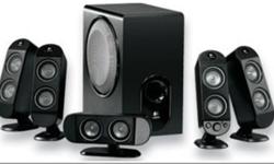 LOGITECH 5.1 SURROUND SOUND SPEAKERS
-Frequency Directed Dual Driver (FDD2) satellite technology produces a uniform sound field for full, rich sound
-Matching front & rear satellites deliver balanced surround sound
-Dedicated centre channel makes dialogue