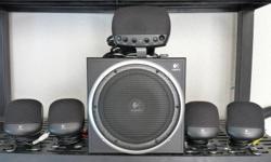 Logitech computer speakers. 6 speakers in all. Comes with centre, front, back, and sub. Sounds really good!