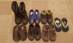 For sale is a lot of boys shoes and boots. Sizes range from 11-13. Winter boots are size 13. From a smoke-free home.