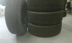 Set of 4 LT245/75R16 Goodyear Wrangler Silent Armor tires. Fair tread remaining, no plugs.