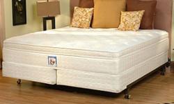 Queen & King Size Luxury Euro-Top Mattress set. Still in original plastic. Left over from LARGE HOTEL ORDER. Includes the box spring !! Never used or slept on and manufactured in the last 30 days.
Complete with 10 year warranty
 
800 coils with a 3"