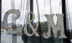 * C has been sold *
Gorgeous vintage looking 24 inch tall 'M' and '&' LETTER INITIALS- great for weddings!
The letters were the BRIDE & GROOM'S INITIALS, used as decor at our recent wedding. Looked GREAT in photos! Could be used as decor for a wedding,