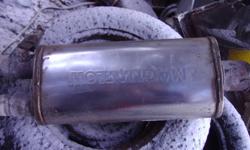 I have this stainless steel magnaflow muffler for sale
Its a one into two muffler
please make a reasonable offer for it, the best offer takes it
email me offers and any questions
Thank you