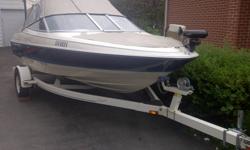 I bought this Bayliner Capri 1704SF off the original owner this summer, it was purchaded new in 1996, it is a fish and ski model, the interior and exterior is immaculate with a full storage cover included, it is powered by a 120hp Force 2 stroke motor