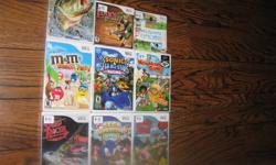 many wii games from 5 to 10 dollars perfect for gifts ,non- smoking home                             I have sold:wii sports,fishing, sonic racing, bolt