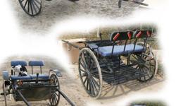 We have a selection of 2 wheel meadowbrook horse carts ranging in size from pony to draft. They all have wooden wheels with rubber which makes for a quiet, smooth ride. Also they have an easy rear entry. I have one new light horse or large pony cart