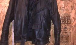 Size medium leather biker jacket. Excellent condition.
