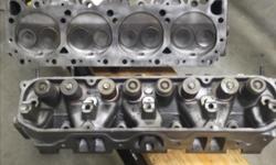 Big Block Mopar 440 complete cylinder heads. Casting 4006452. Open chambered heads specifically used on 76-78 Mopar 400/440 engines. Will fit any big block mopar. Specs: 2.08" 1.74" 81.5cc. Ready to bolt on.