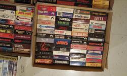 All tapes are in good shape. Most of the movies are action, thrillers, suspense. Some comedies are also included. For complete list, please e-mail. Price negotiable.