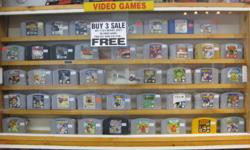 N64 & SNES Systems..Tested, cleaned & in excellent working condition. 
 Buy any system, and get any game of your choice 1/2 Price.
 
AWESOME selection of Super Nintendo, Nintendo, N64, DS, GameCube, & WII Games. . We have over 200 NES games, 140 SNES