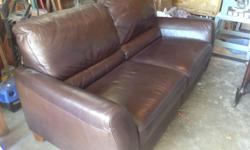 Brown soft leather sofa. All top stitched seams.
Excellent condition
New cost $3500