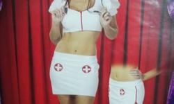 New in Bag. Cinema Secrets "Naughty Nurse". Size Medium (fits 10-12). Cute costume! Costume includes: PVC top with zipper opening, pvc skirt with side zippers and nurse hat. This costume is fun any time of the year! I have them available at The Next