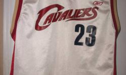 I am selling this Lebron James Jersey. It is a Youth Size Medium and is when he played for the cavailers. Jersey is in great shape, is a Reebok product and NBA Certified. "JAMES" is on the back and numbered 23