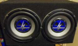 Hey there i have for sale 2 12" Lightning Audio Subs that are each 900Watts and a 450W Kenwood amp with all the speaker wires connected to the Amp. Subs pound surprisling hard for only a 450w amp. Asking $150 obo, Need gone
Thanks