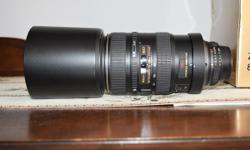 I have a Nikon 80-400mm f/4.5 -f/5.6D F AF D VR ED zoom lens
for sale. This lens is in new condition. It is about 8 years old
purchased new from Henry's for $1700. It is excellent for
bird pics and action sports. It has Vibration Reduction which
works