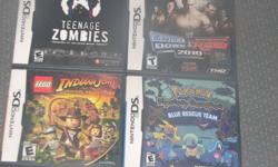 games included with deal
Teenage zombies
smackdown vs raw 2011
Pokemon mystery dungeon blue rescue team
Pokemon Diamond
Pokemon mystery dungeon explorers of darkness
 Pokemon Pearl
Mario Kart
Pokemon White
Pokemon heartgold (with pokewalker)
mario&Luigi