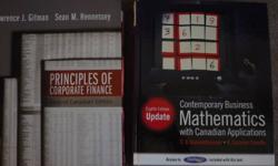 Contemporary Business Mathematics (8th Edition) $60.00
Principles of Corporate Finance (2nd Edition) $80.00
Economics Today: A micro view (4th Cdn. Edition) $40.00
Accounting for Canadian Colleges (5th Edition) $40.00
Canadian Business and the Law (4th