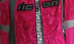 SportBike icon jacket, size large, removable inner lining, pink and grey. No accidents, just no longer have a bike. $300 OBO