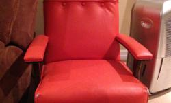Orange leather rocker chair - good condition