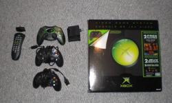 Selling an Original Xbox, 2 wired controllers, 1 wireless controller, DVD Remote, and 36 games (3 titles are game demos with multiple games inside) (see pictures). Huge selection of games all in great working condition, please contact!
Thanks!