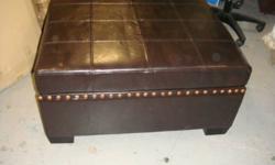 Brand new large 32" x 34" leather ottoman with storage tray only 99 compare at 240+ limited quantities   Barton Furniture at 581 Barton St E Hamilton Mon-Fri 10-6 Sat 10-5 905-526-9566 See poster's "other ads"