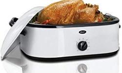 Expecting company ... With this time saving roaster oven it will be a breeze to prepare any meal. It's fast heating, versatile, does everything including roast, bake cook & serves.
Manufacturer: Rival, Model RO188BR
Size: 18 Quart (4.5 gal us), up to 18