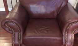 Hi, we have a VERY comfortable oversized leather chair for sale...would be a perfect addition to a "man-cave". It is in great condition (pet free and smoke free home) - just a few small marks (shown in pictures). We are selling it because we bought a new