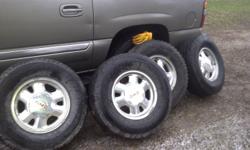 tires and rims are off of  my  GMC
yukon xl.
 
 
 
firestone
P265
70
 
R16
519-897-6757 cell
519-699-5589 residents
 
100.00
 
four equals 400.00
 
also  german shepherd pups,