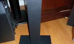 This is a great looking, strong, and functional, pair of vinyl covered wood speaker stands. They have a square center column for sturdiness, and spikes on the bottoms. They are almost 22 inches high. Just $15, or best offer. Email, call, or text