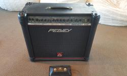 Peavey Bandit with transtube technology to simulate a tube amp sound. Solid, loud, great sounding amp. Includes foot switch for external loop and internal overdrive/distortion. Speaker is 1x12" Sheffield. This amp is in great shape. Great for rock, metal,
