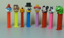 Eight Pez dispensers
Kermit,Scrooge McDuck,Tasmanian Devil,Sylvester,Micky Mouse,Smurf,Pluto
$10.00 for all.