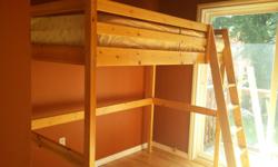 Pine twin loft bed in great condition